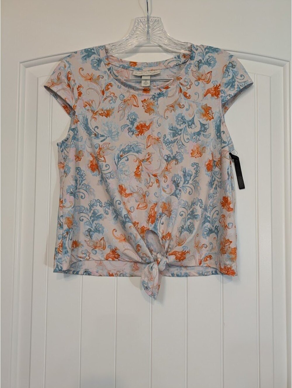 🧡 Emaline Tie‑Front Tee PM | NWOT | boho soft & breezy